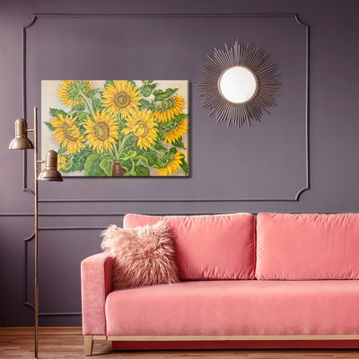 Ljuddämpande tavla - Sunflowers in a vase