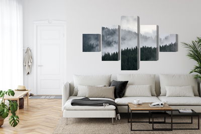 Ljuddämpande tavla - Misty 3d forest landscape