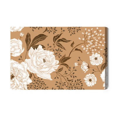 Ljuddämpande tavla - Peonies and leaves