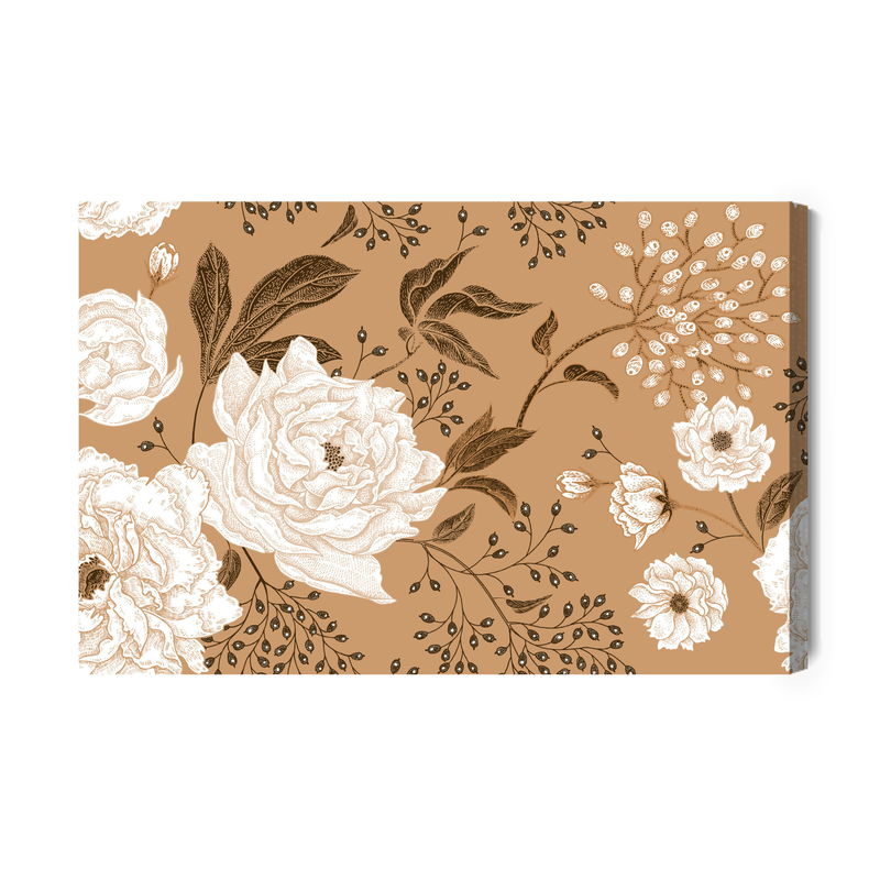 Ljuddämpande tavla - Peonies and leaves