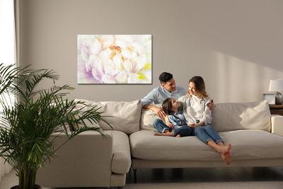 Ljuddämpande tavla - Painted peony flowers