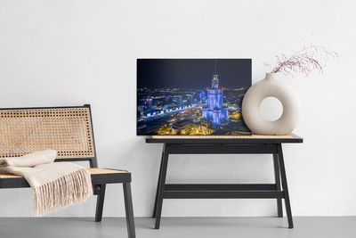 Ljuddämpande tavla - Illuminated Warsaw at night