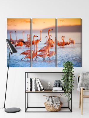 Ljuddämpande tavla - A flock of flamingos