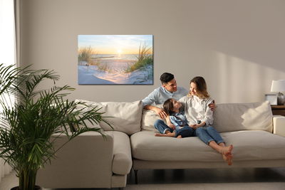 Ljuddämpande tavla - Sunrise on the sandy beach