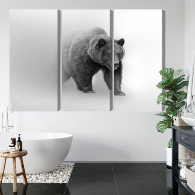 Ljuddämpande tavla - Bear in the fog 3d