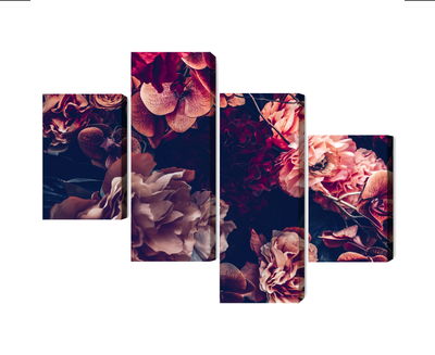 Ljuddämpande tavla - Colorful flowers in a retro