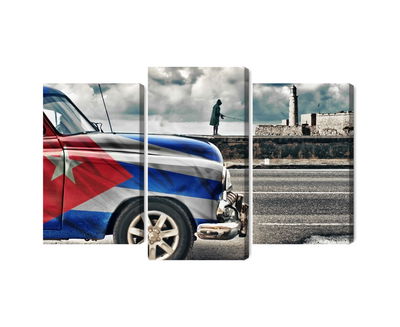 Ljuddämpande tavla - A car with a cuban flag