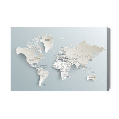 Ljuddämpande tavla - World map with 3d effect