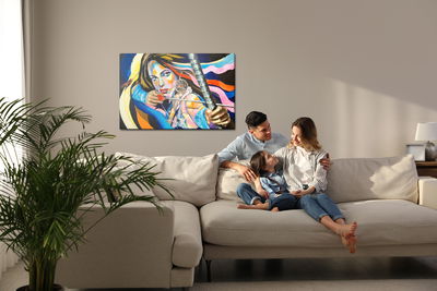 Ljuddämpande tavla - Woman with a bow