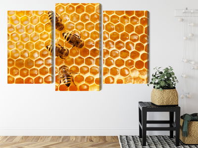 Ljuddämpande tavla - Bees on the honeycomb