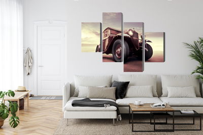 Ljuddämpande tavla - Vintage car with a 3d effect