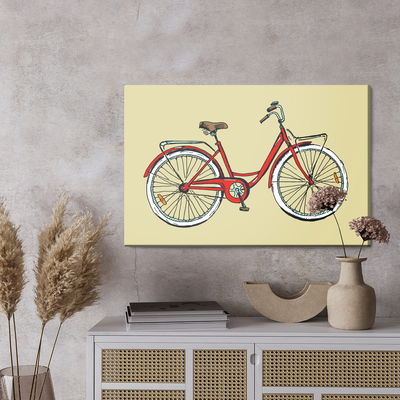 Ljuddämpande tavla - Drawn bicycle in retro style