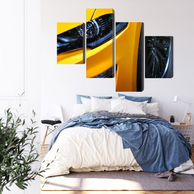 Ljuddämpande tavla - Front of a yellow sports car