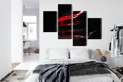 Ljuddämpande tavla - Red sports car 3d