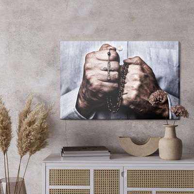 Ljuddämpande tavla - Hands holding the rosary