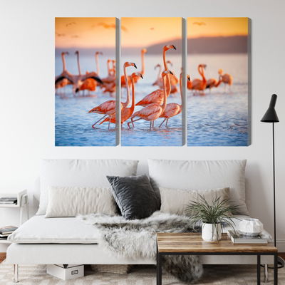 Ljuddämpande tavla - A flock of flamingos