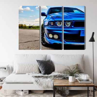 Ljuddämpande tavla - Front of a blue sports car