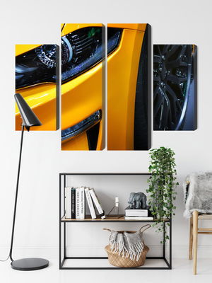 Ljuddämpande tavla - Front of a yellow sports car