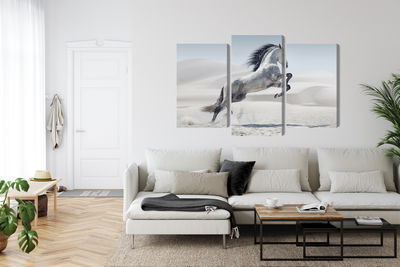 Ljuddämpande tavla - Horse in the desert 3d