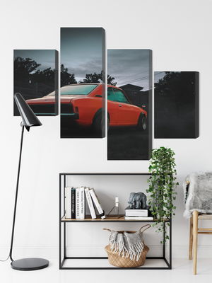 Ljuddämpande tavla - Orange retro car