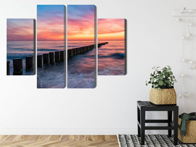 Ljuddämpande tavla - The baltic sea with wooden