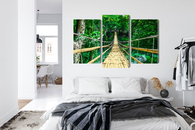 Ljuddämpande tavla - Bamboo bridge in the rain