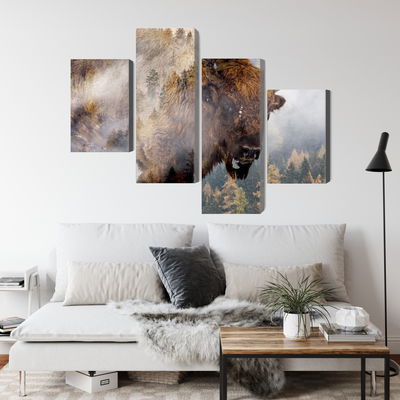 Ljuddämpande tavla - A bison on the background