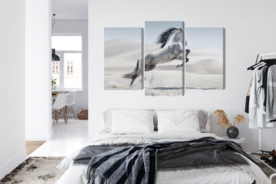 Ljuddämpande tavla - Horse in the desert 3d