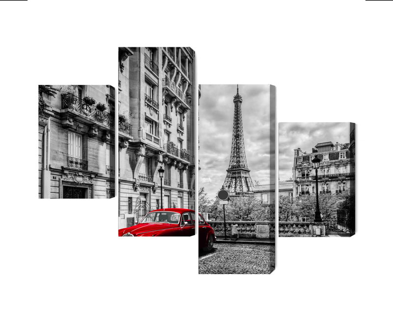 Ljuddämpande tavla - Red car in retro style