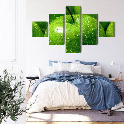 Ljuddämpande tavla - Green apples on a macro scale