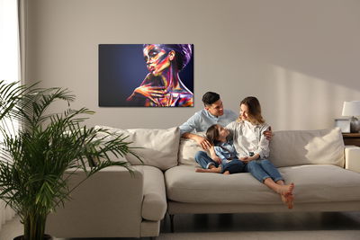 Ljuddämpande tavla - Colorful female portrait