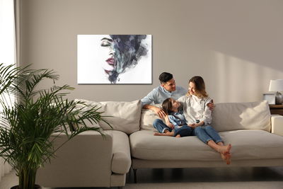 Ljuddämpande tavla - Watercolor female face