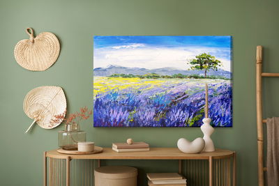Ljuddämpande tavla - Lavender field painting