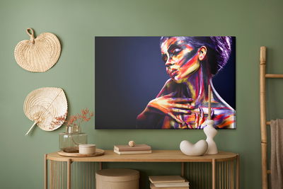 Ljuddämpande tavla - Colorful female portrait