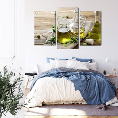 Ljuddämpande tavla - Olive oil with green olives