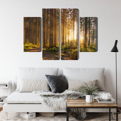 Ljuddämpande tavla - Sunset in the forest