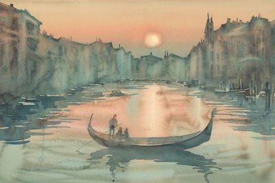 Ljuddämpande tavla - Venice in the morning