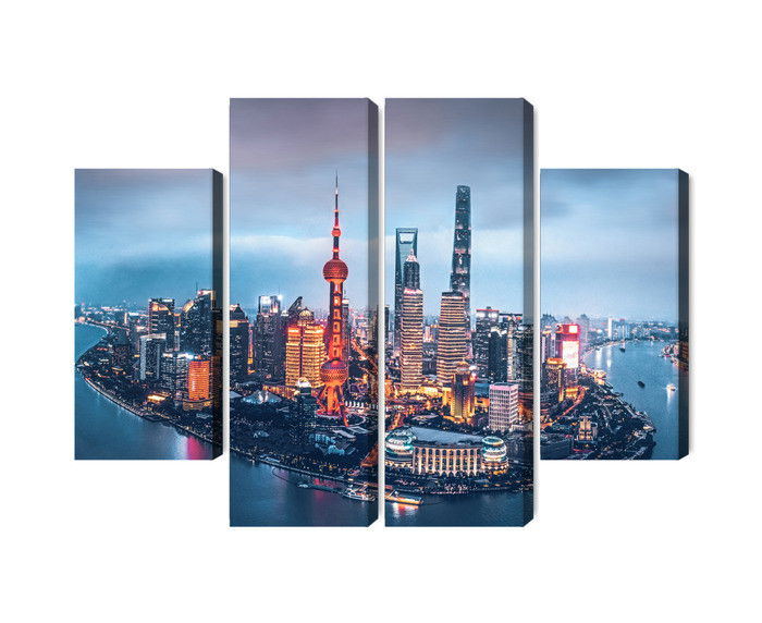 Ljuddämpande tavla - Shanghai panorama at night