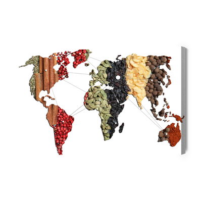 Ljuddämpande tavla - World map of spices
