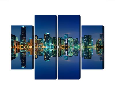 Ljuddämpande tavla - Panorama of miami by night