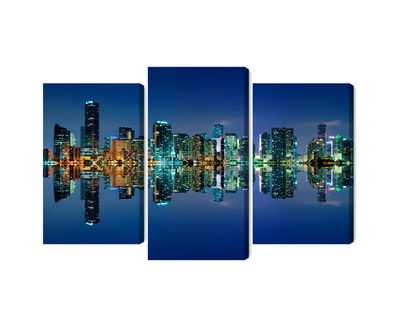 Ljuddämpande tavla - Panorama of miami by night