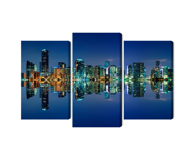 Ljuddämpande tavla - Panorama of miami by night