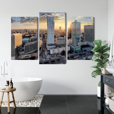 Ljuddämpande tavla - Warsaw skyscrapers at sunset