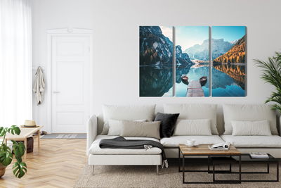 Ljuddämpande tavla - Lake braies in the italian