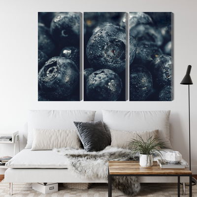 Ljuddämpande tavla - Blueberries close up 3d