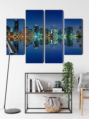 Ljuddämpande tavla - Panorama of miami by night