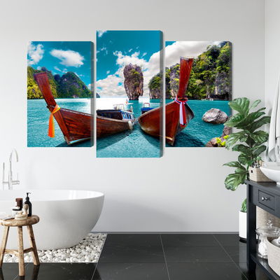 Ljuddämpande tavla - Boats at the andaman sea