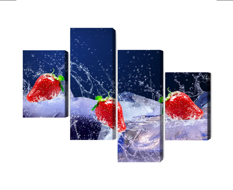 Ljuddämpande tavla - Strawberries on ice