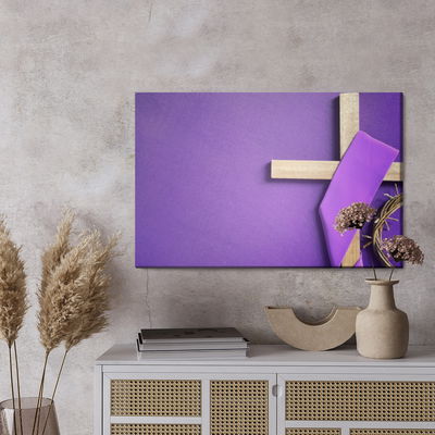 Ljuddämpande tavla - Cross on a purple background