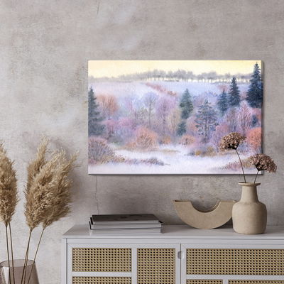 Ljuddämpande tavla - Winter forest in the valley